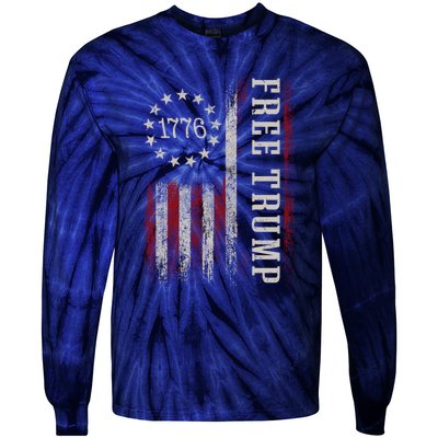 Free Trump Supporters Pro Trump 2024 Take Our Nation Back Republican Tie-Dye Long Sleeve Shirt