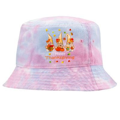 Funny Thanksgiving Shirts Gnome Gnomies Lover Tie-Dyed Bucket Hat