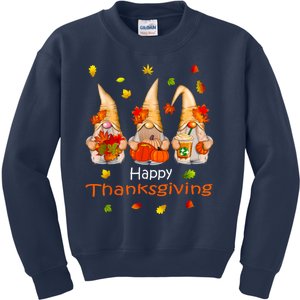 Funny Thanksgiving Shirts Gnome Gnomies Lover Kids Sweatshirt