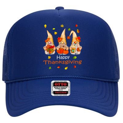 Funny Thanksgiving Shirts Gnome Gnomies Lover High Crown Mesh Back Trucker Hat