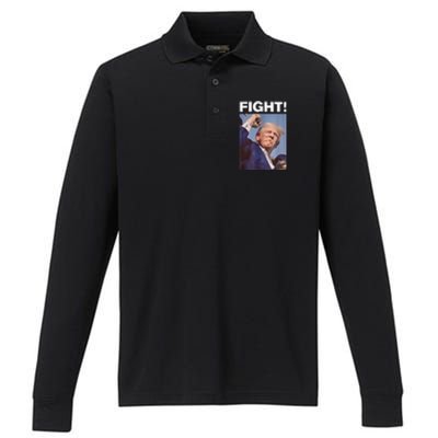 Fight! Trump Shot Trump Rally Trump 2024 Us Flag Donald Trump Election Rally Performance Long Sleeve Polo