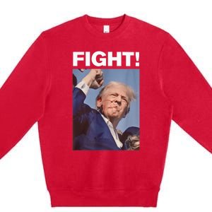 Fight! Trump Shot Trump Rally Trump 2024 Us Flag Donald Trump Election Rally Premium Crewneck Sweatshirt