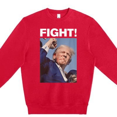 Fight! Trump Shot Trump Rally Trump 2024 Us Flag Donald Trump Election Rally Premium Crewneck Sweatshirt