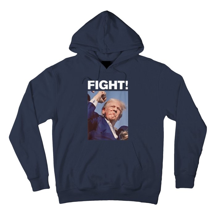 Fight! Trump Shot Trump Rally Trump 2024 Us Flag Donald Trump Election Rally Hoodie