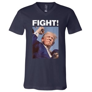 Fight! Trump Shot Trump Rally Trump 2024 Us Flag Donald Trump Election Rally V-Neck T-Shirt