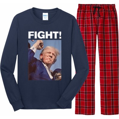 Fight! Trump Shot Trump Rally Trump 2024 Us Flag Donald Trump Election Rally Long Sleeve Pajama Set