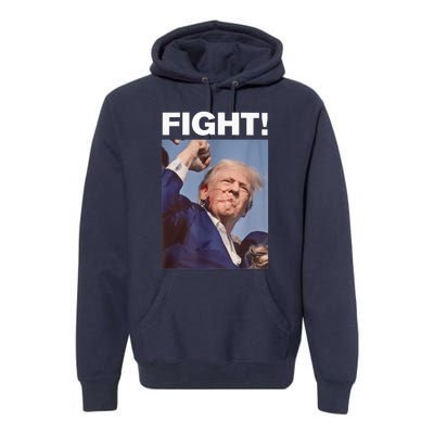 Fight! Trump Shot Trump Rally Trump 2024 Us Flag Donald Trump Election Rally Premium Hoodie