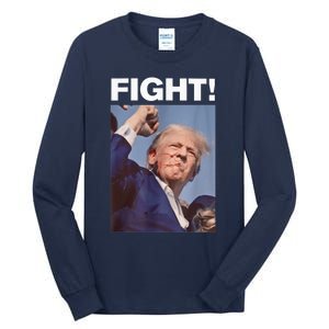 Fight! Trump Shot Trump Rally Trump 2024 Us Flag Donald Trump Election Rally Tall Long Sleeve T-Shirt