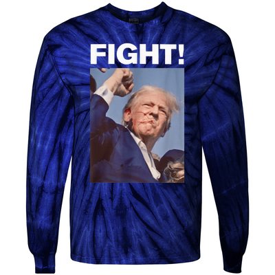 Fight! Trump Shot Trump Rally Trump 2024 Us Flag Donald Trump Election Rally Tie-Dye Long Sleeve Shirt