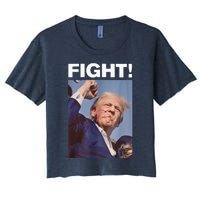 Fight! Trump Shot Trump Rally Trump 2024 Us Flag Donald Trump Election Rally Women's Crop Top Tee