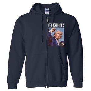 Fight! Trump Shot Trump Rally Trump 2024 Us Flag Donald Trump Election Rally Full Zip Hoodie