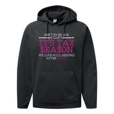 Funny Tax Season Accountant Taxation Gift Performance Fleece Hoodie