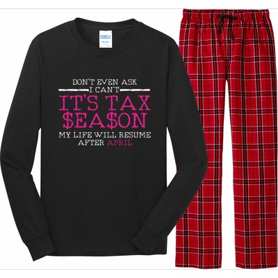 Funny Tax Season Accountant Taxation Gift Long Sleeve Pajama Set