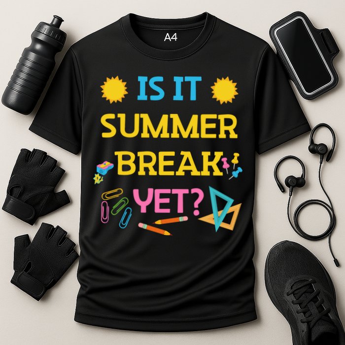Funny Teacher Summer Break Spring Break Last Day Of School Gift Cooling Performance Crew T-Shirt
