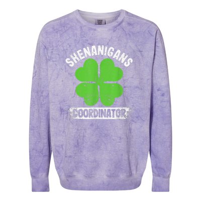 Funny Teacher St Patrick's Day Irish Shenanigans Coordinator Colorblast Crewneck Sweatshirt