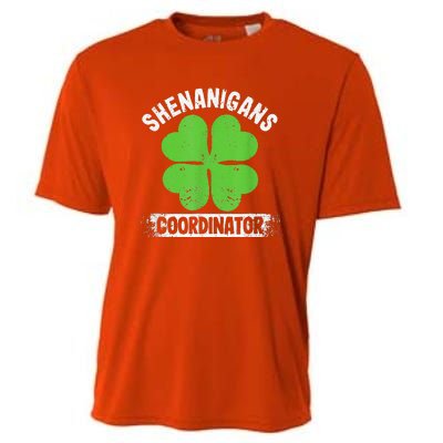 Funny Teacher St Patrick's Day Irish Shenanigans Coordinator Cooling Performance Crew T-Shirt