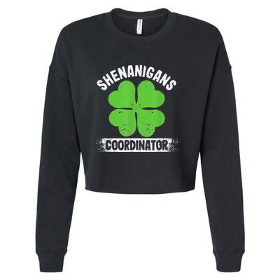 Funny Teacher St Patrick's Day Irish Shenanigans Coordinator Cropped Pullover Crew