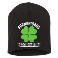 Funny Teacher St Patrick's Day Irish Shenanigans Coordinator Short Acrylic Beanie