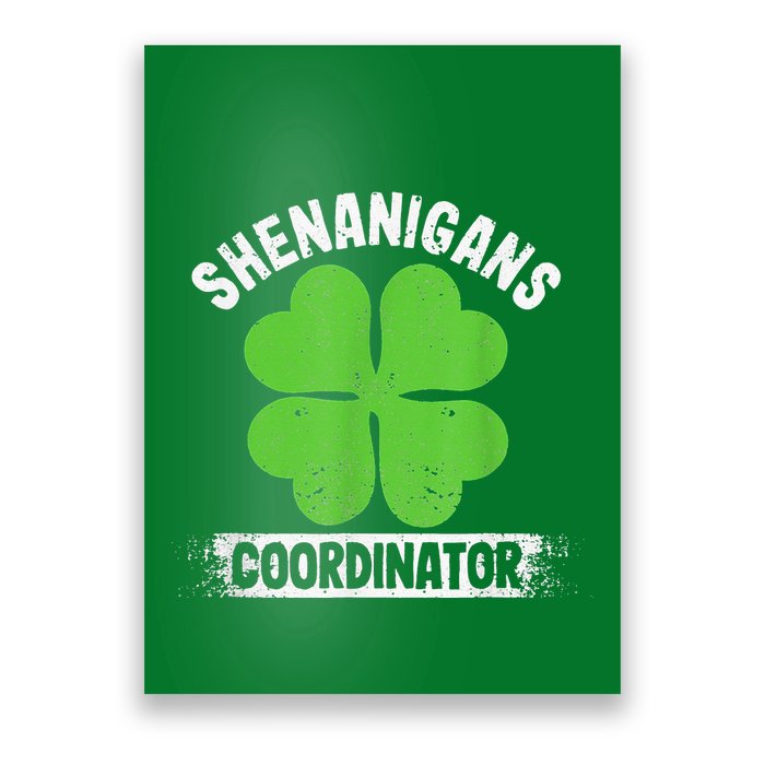Funny Teacher St Patrick's Day Irish Shenanigans Coordinator Poster