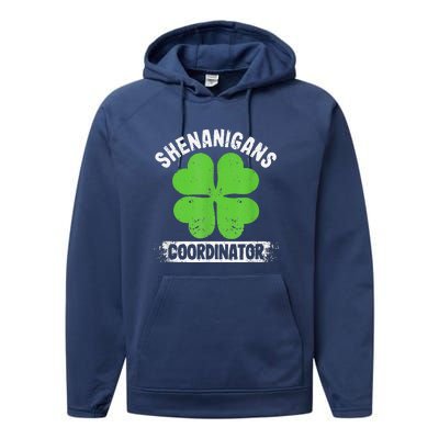 Funny Teacher St Patrick's Day Irish Shenanigans Coordinator Performance Fleece Hoodie