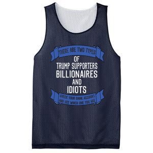 Funny Trump Supporters Idiots And Billionaires Mesh Reversible Basketball Jersey Tank