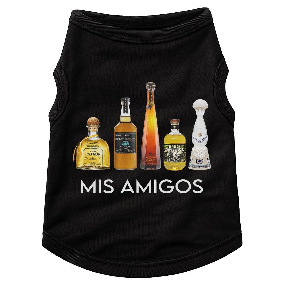 Funny Trendy Sarcastic Alcohol Mis Amigos Tequila Women Doggie Tank