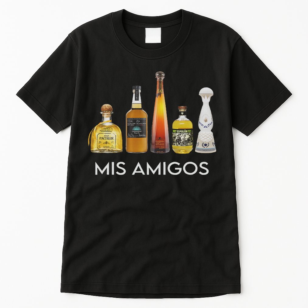 Funny Trendy Sarcastic Alcohol Mis Amigos Tequila Women Tall T-Shirt