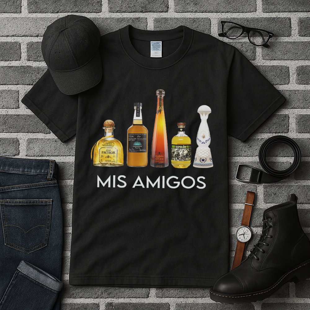 Funny Trendy Sarcastic Alcohol Mis Amigos Tequila Women Tall T-Shirt