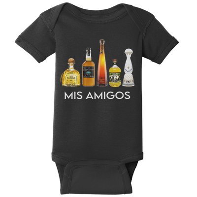 Funny Trendy Sarcastic Alcohol Mis Amigos Tequila Women Baby Bodysuit