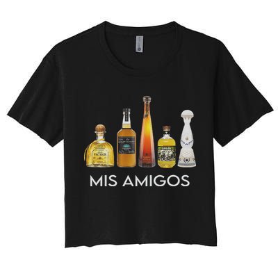 Funny Trendy Sarcastic Alcohol Mis Amigos Tequila Women Crop Top
