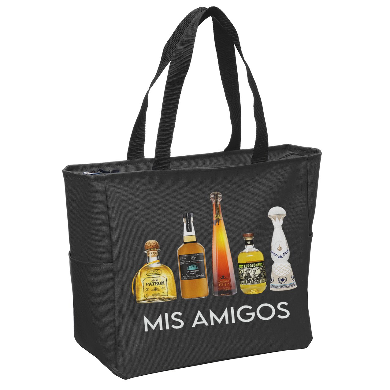 Funny Trendy Sarcastic Alcohol Mis Amigos Tequila Women Zip Tote Bag