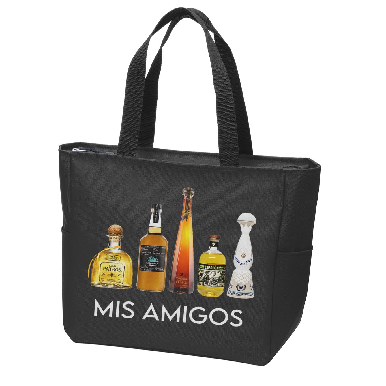 Funny Trendy Sarcastic Alcohol Mis Amigos Tequila Women Zip Tote Bag