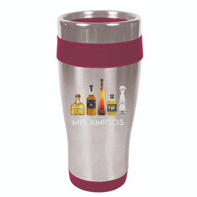Funny Trendy Sarcastic Alcohol Mis Amigos Tequila Women 16oz Travel Tumbler