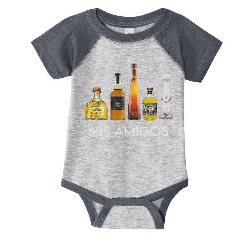 Funny Trendy Sarcastic Alcohol Mis Amigos Tequila Women Infant Baby Jersey Bodysuit