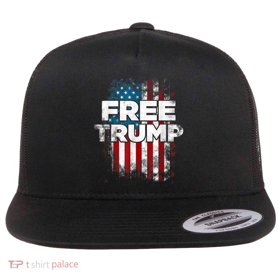 Free Trump Supporters Pro Trump 2024 Republican Flat Bill Trucker Hat