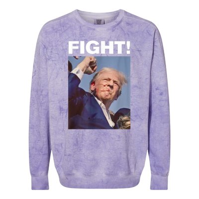 Fight! Trump Shot Trump Rally Gift Colorblast Crewneck Sweatshirt