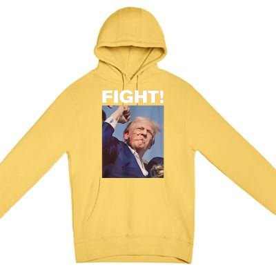 Fight! Trump Shot Trump Rally Gift Premium Pullover Hoodie