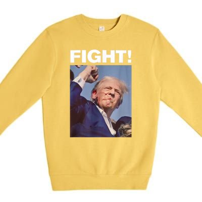 Fight! Trump Shot Trump Rally Gift Premium Crewneck Sweatshirt