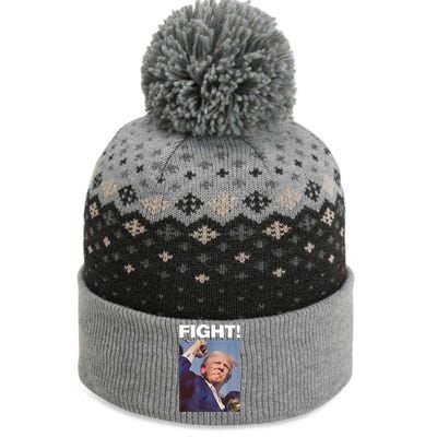 Fight! Trump Shot Trump Rally Gift The Baniff Cuffed Pom Beanie