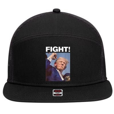 Fight! Trump Shot Trump Rally Gift 7 Panel Mesh Trucker Snapback Hat