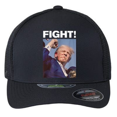 Fight! Trump Shot Trump Rally Gift Flexfit Unipanel Trucker Cap