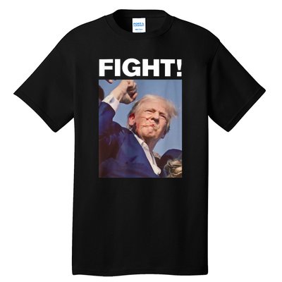 Fight! Trump Shot Trump Rally Gift Tall T-Shirt