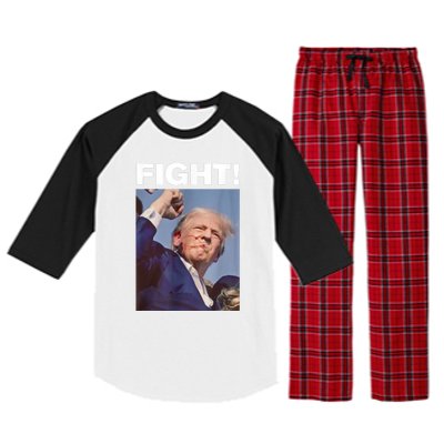 Fight! Trump Shot Trump Rally Gift Raglan Sleeve Pajama Set