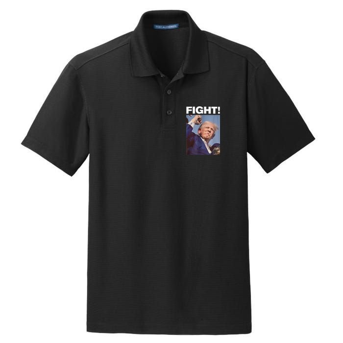 Fight! Trump Shot Trump Rally Gift Dry Zone Grid Polo