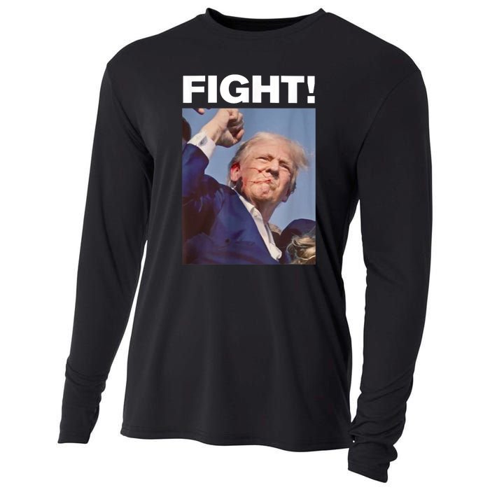 Fight! Trump Shot Trump Rally Gift Cooling Performance Long Sleeve Crew