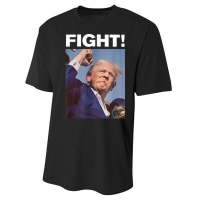 Fight! Trump Shot Trump Rally Gift Performance Sprint T-Shirt