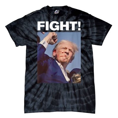 Fight! Trump Shot Trump Rally Gift Tie-Dye T-Shirt