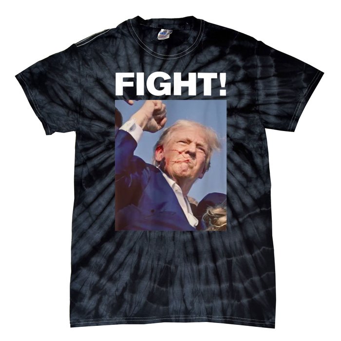 Fight! Trump Shot Trump Rally Gift Tie-Dye T-Shirt