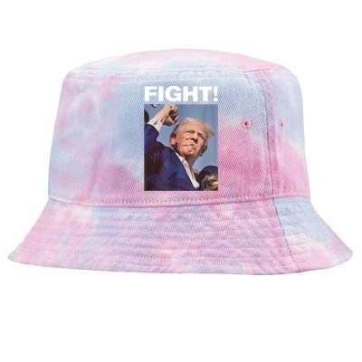 Fight! Trump Shot Trump Rally Gift Tie-Dyed Bucket Hat