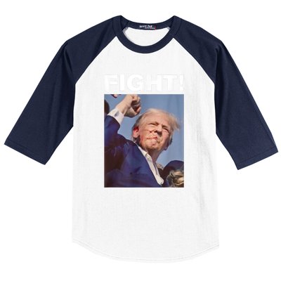 Fight! Trump Shot Trump Rally Gift Baseball Sleeve Shirt